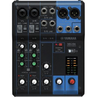 Yamaha MG06 6-Channel Analog Mixer with D-PRE Mic Preamps