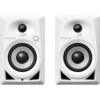 Pioneer DJ DM-40-W White 4" Active Monitors 21W for DJs