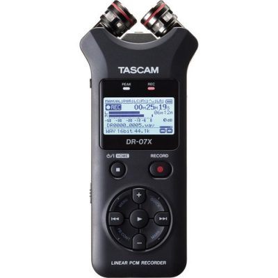 Tascam DR-07X Portable Audio Recorder with Adjustable Stereo Mic 96kHz/24-bit