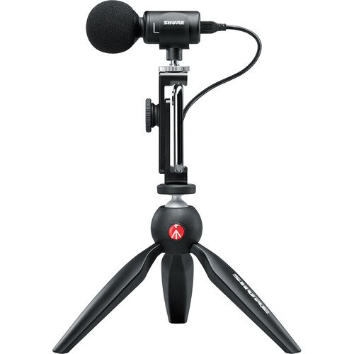 Shure MV88+ Digital Stereo Microphone Video Kit with Tripod for Smartphones