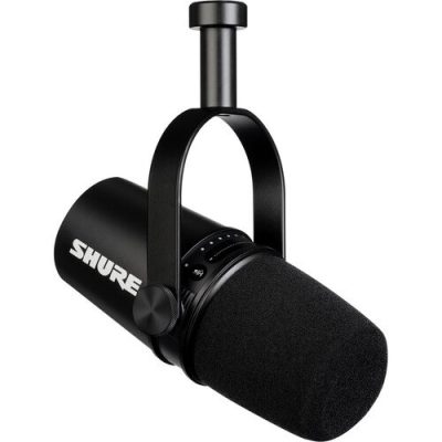 Shure MV7 USB/XLR Dynamic Microphone - Black, Podcast Mic with 20Hz-20kHz