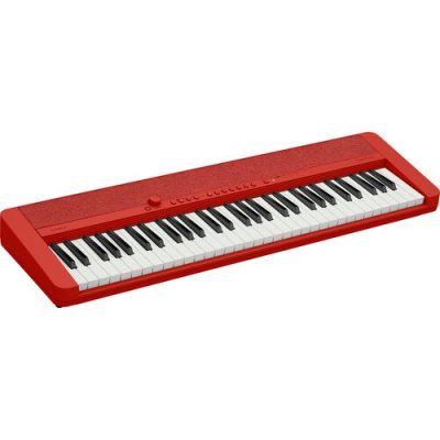 Casio 61-Key Touch-Sensitive Portable Keyboard CT-S1 with Adapter - Red