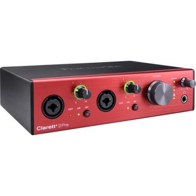 Focusrite Clarett+ 2Pre USB-C Audio Interface, 2 Mic Preamps, 192 kHz/24-Bit