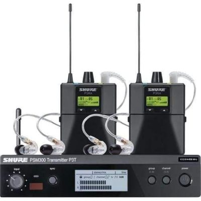 Shure PSM 300 Twin-Pack Pro Wireless In-Ear Monitor Kit with SE215 Earphones - P3TUKRA215TWP-K3E
