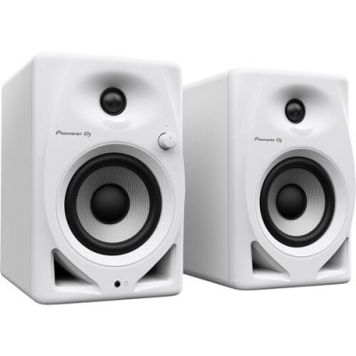 Pioneer DJ DM-40D 4-Inch Active Desktop Monitors Pair - White, DJ/Production Mode