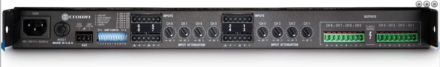 Crown CT 8150A-U 8-Channel 125W Power Amplifier with DriveCore Technology - Image 2