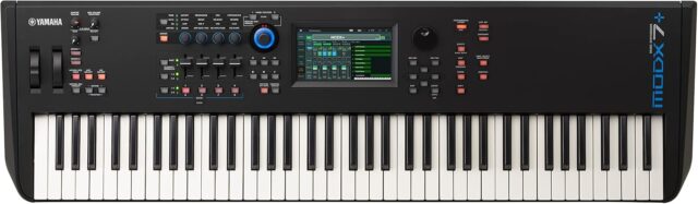 Yamaha MODX7+ 76-Key Synthesizer Workstation, Semi-Weighted Keys, Black