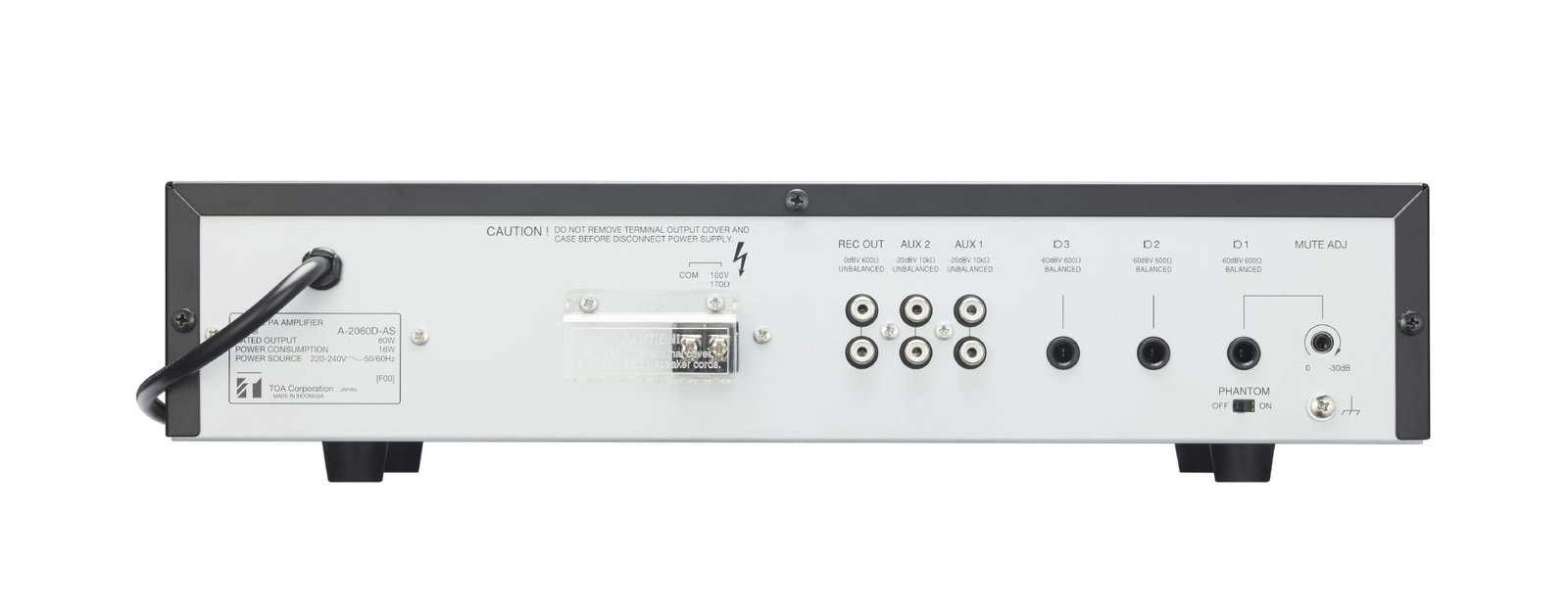 Toa Mixer Amplifier A-2030 CE 30W with 3 MIC 2 AUX Inputs - Image 2