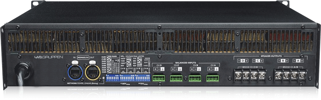 Lab Gruppen C 48:4 4800W 4-Channel Amplifier with 1200W per Channel and NomadLink Monitoring - Image 2