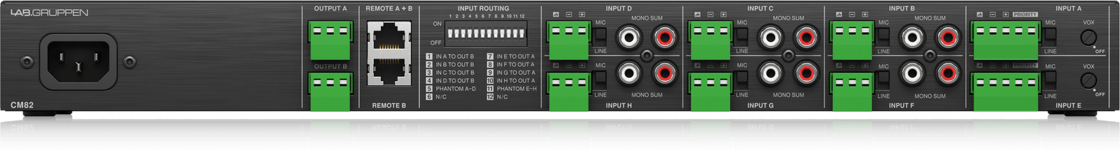 Lab Gruppen Commercial Mixer CM82 8-Input 2-Output for Venues - Image 4