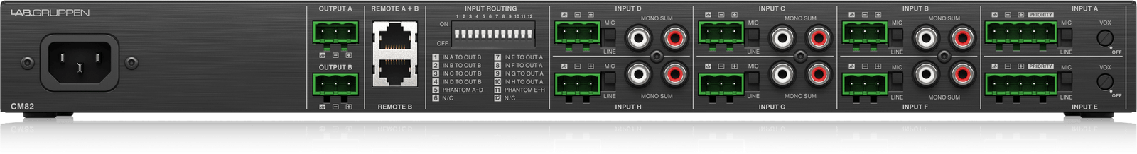 Lab Gruppen Commercial Mixer CM82 8-Input 2-Output for Venues - Image 5