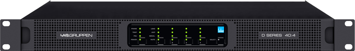 Lab Gruppen D 40:4L 4000W 4-Channel Amplifier with Lake DSP and Dante Networking