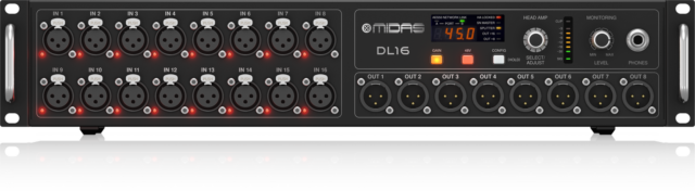 Midas DL16 Digital Stage Box with 16 Mic Preamps and 8 Outputs for Live Sound