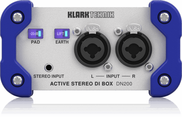 Klark Teknik DN200 V2 2-Channel Active DI Box with High-Headroom +48V Phantom Power