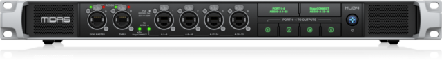 Midas HUB4 Monitor System Hub with 4 PoE Ports, AES50 48 kHz, 16 Analog Outputs