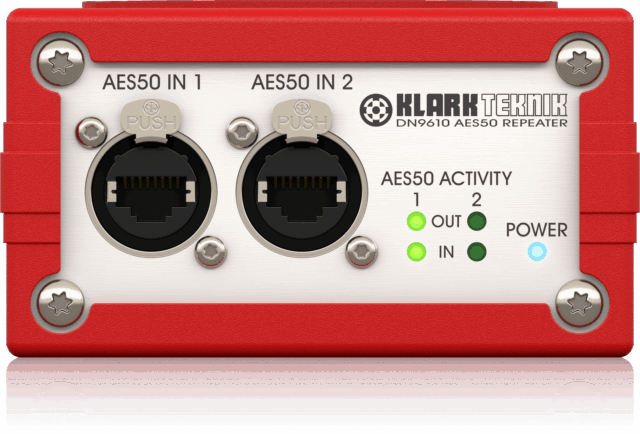 Klark Teknik DN9610 Dual Port AES50 Repeater, 100m Range, 96 kHz Capacity