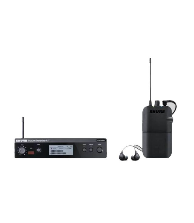 Shure Wireless In-Ear Monitoring System P3T-K3E with SE112 Earphones up to 300ft Range