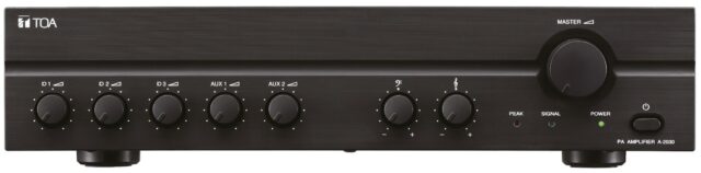 Toa Mixer Amplifier A-2030 CE 30W with 3 MIC 2 AUX Inputs