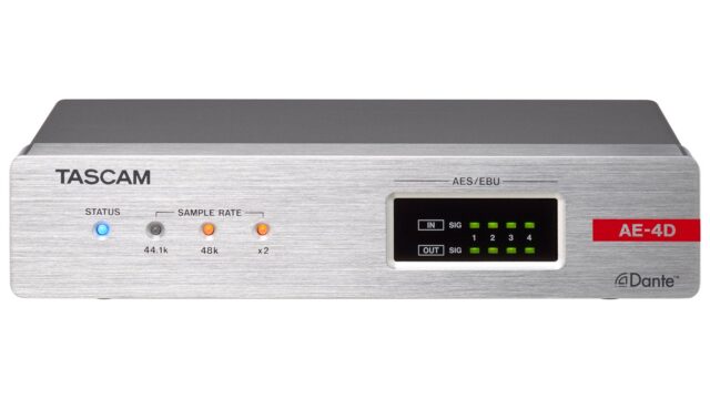 Tascam AE-4D 4-Channel AES/EBU Dante Converter with DSP Mixer 96kHz