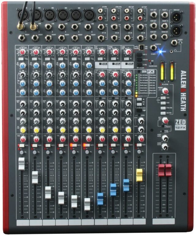 Allen & Heath ZED-12FX Audio Mixer with USB and 16 Effects