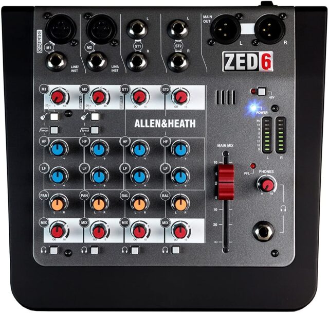 Allen & Heath ZED-6 6-Channel Mixer with Guitar DI Inputs