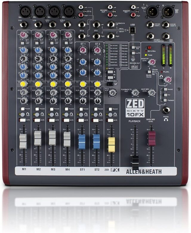 Allen & Heath ZED60-10FX Mixer with USB and 16 Effects for Small Bands