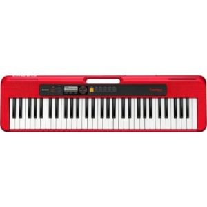 Casio Portable Keyboard CT-S200 with 61 Keys, Red, ADE95100 Adapter