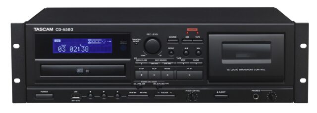 Tascam CD-A580 Cassette, CD, and USB Player/Recorder with Pitch Control