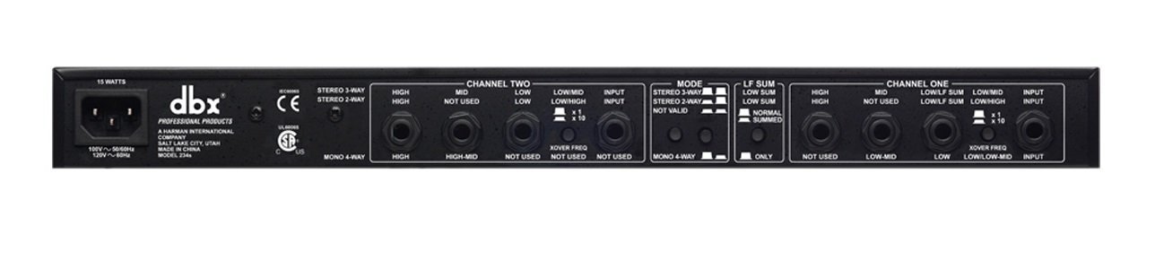 DBX Professional 234s Stereo/Mono Crossover with Linkwitz-Riley 24dB Filter - Image 2