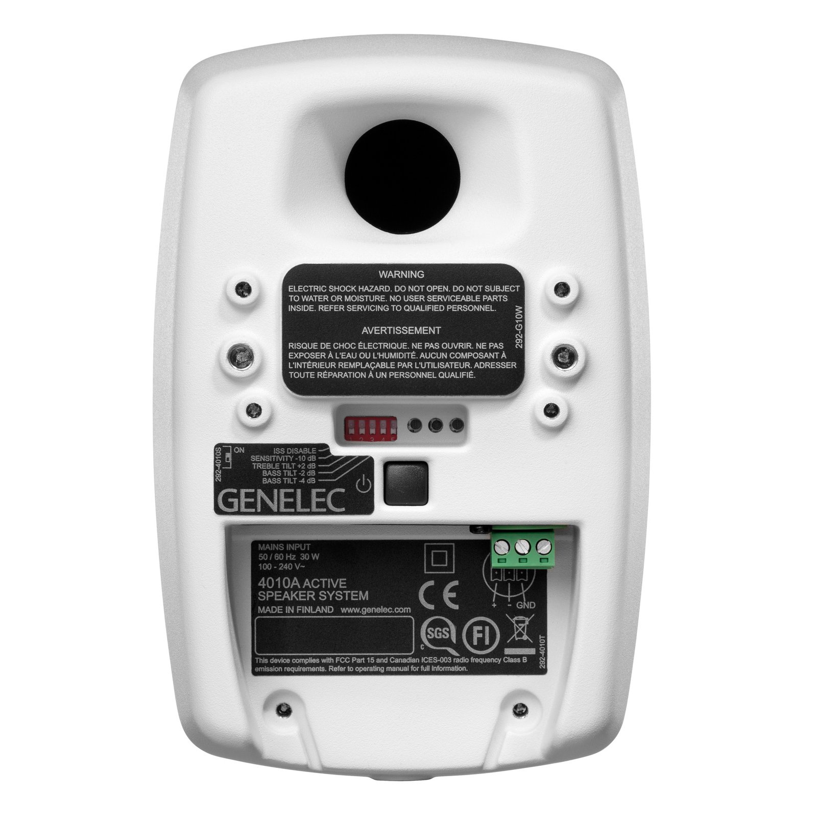 Genelec 4010AW Compact 2-Way Active Speaker, 74Hz-20kHz, White Finish - Image 3