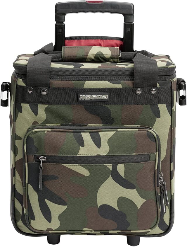 Magma LP-Trolley 50 Vinyl Bag up to 50 Records - Camouflage Green/Red