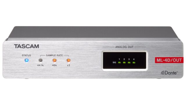 Tascam ML-4D/OUT-X 4-Channel Dante Converter with DSP Mixer and 96kHz/24bit