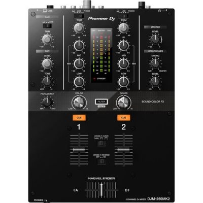 Pioneer DJ DJM-250MK2 2-Channel DJ Mixer with Magvel Fader and Sound Color FX
