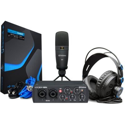 PreSonus AudioBox USB 96 Studio 25th Anniversary Black Recording Bundle with M7 Mic and HD7 Headphones