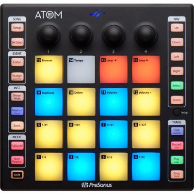 Presonus MIDI Pad Controller Atom with 16 RGB Pads for Music Production