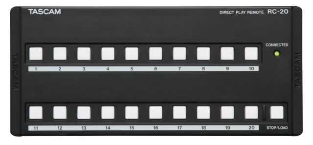 Tascam RC-20 Remote Control for CD-500/CD-500B with Flash Start and 20 Direct Play Buttons
