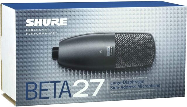 Shure Condenser Microphone BETA 27 Supercardioid 1-Inch Diaphragm for Studio and Live