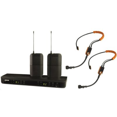 Shure BLX188UK Dual Wireless Microphone System with SM31FH Headsets, 100m Range