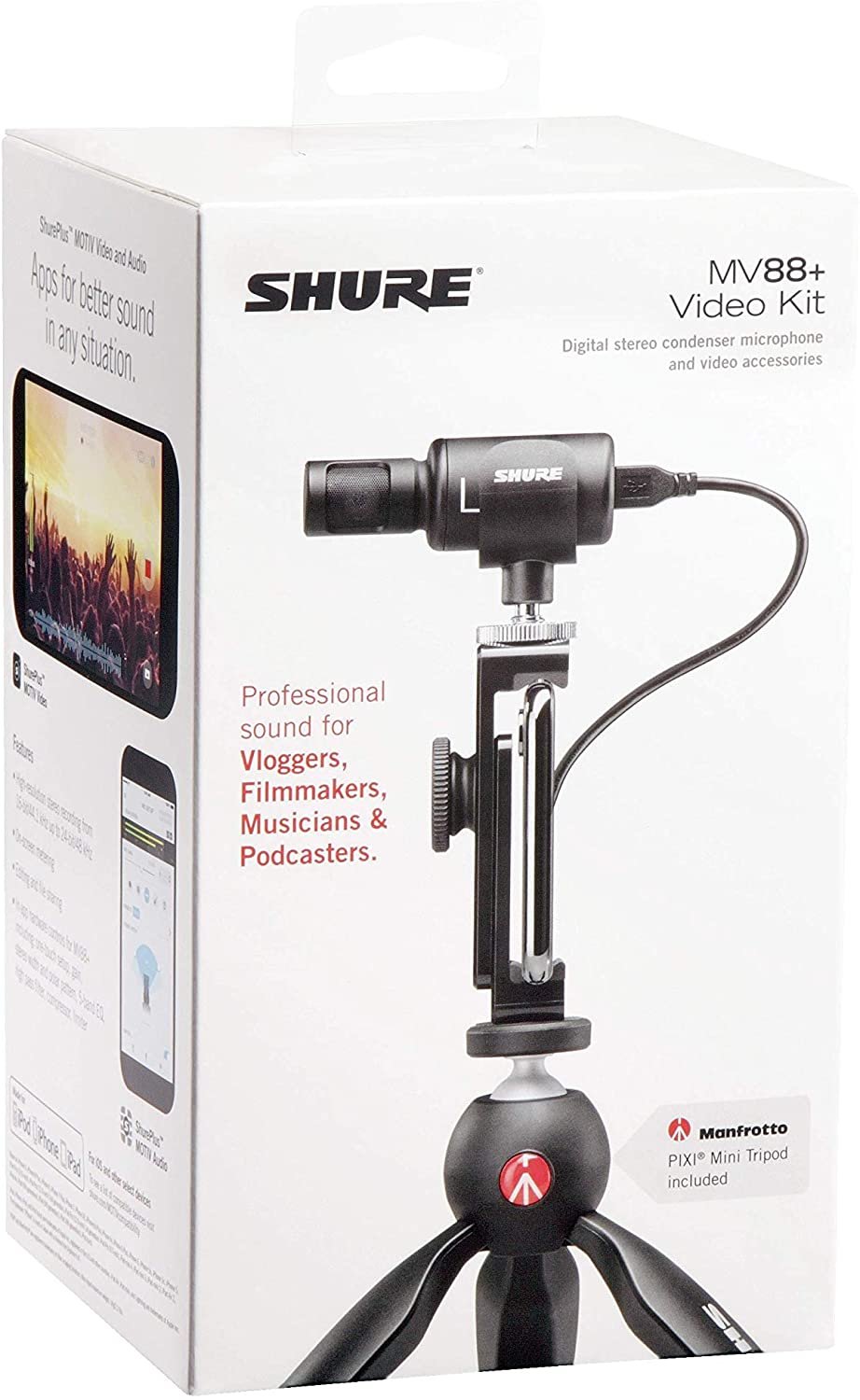 Shure MV88+ Video Kit Microphone Mid-Side Stereo for iOS Android - Image 3