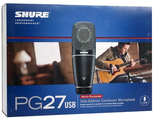 Shure USB Condenser Microphone PG27-USB with Cardioid Pattern and 16-bit 48 kHz