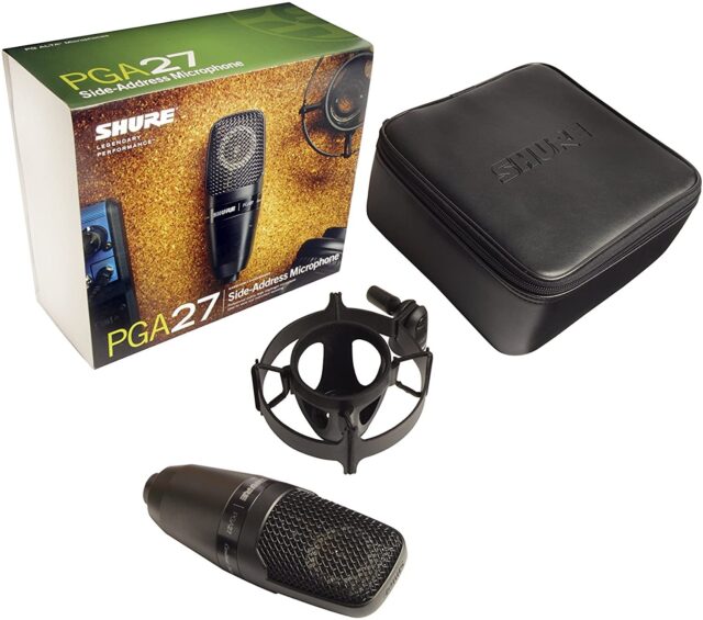 Shure Large-Diaphragm Condenser Microphone PGA27-LC with High-Pass Filter for Studio Vocals