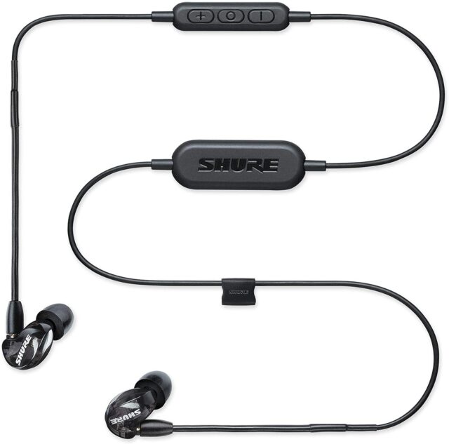 Shure SE215-K Wireless Earphones with Bluetooth, 37 dB Noise Isolation, Black