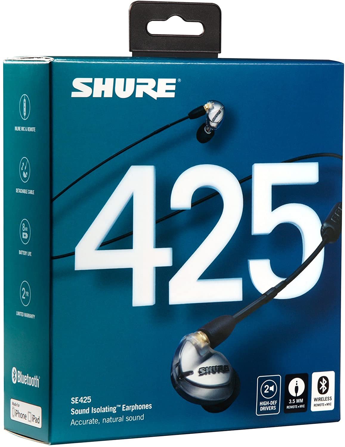 Shure Earphones SE425-V Silver with Dual HD Drivers and Bluetooth 4.1 - Image 2