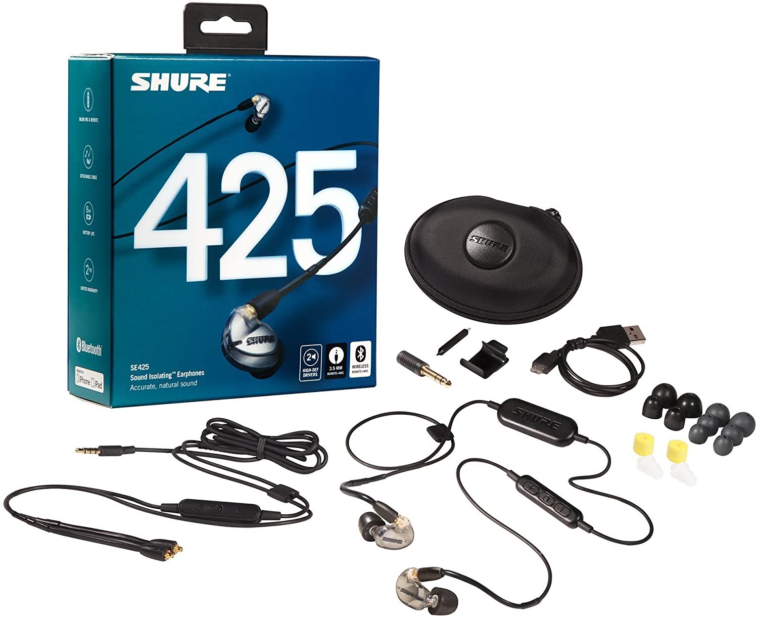 Shure Earphones SE425-V Silver with Dual HD Drivers and Bluetooth 4.1 - Image 3
