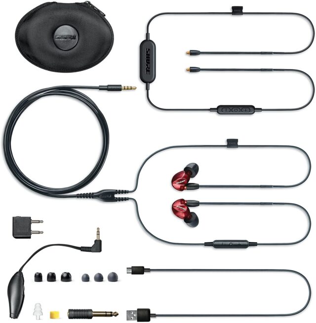 Shure SE535LTD+BT1-EFS Sound Isolating Earphones Red Special Edition with Triple Drivers