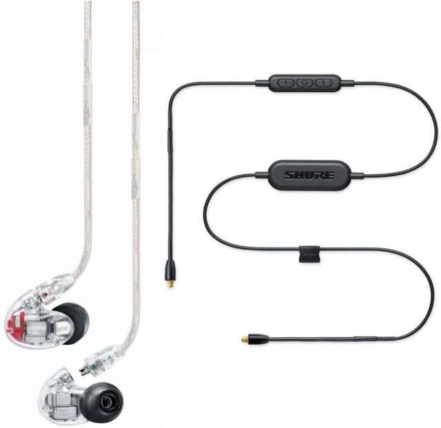Shure In-Ear Monitors SE846-CL+BT1-EFS Clear with 4 HD Drivers and Bluetooth