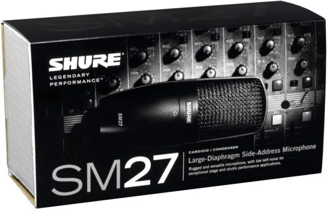 Shure XLR Condenser Microphone SM27-LC with Cardioid Pattern for Studio and Stage