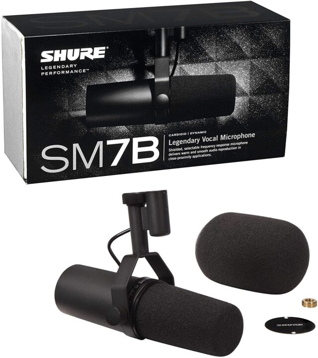 Shure Dynamic Vocal Microphone SM7B Cardioid XLR for Studio Recording
