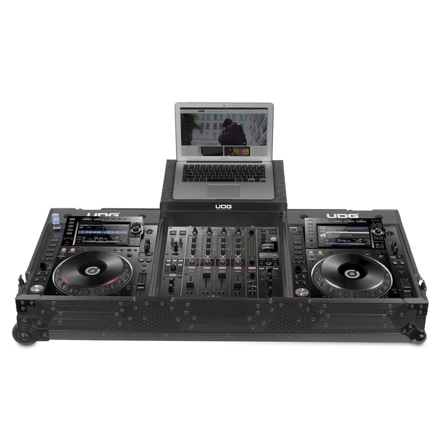 UDG Ultimate Flight Case for Pioneer CDJ-2000/900NXS2 Black MK2 Plus with Laptop Shelf