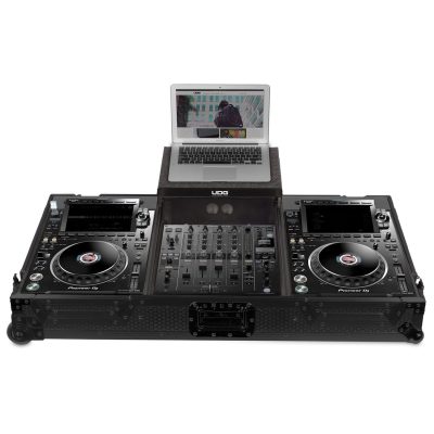 UDG Ultimate Flight Case U91074BL for Pioneer CDJ-3000/900NXS2 Black with Laptop Shelf